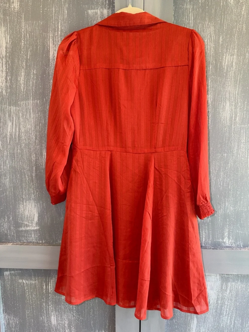 Skies Are Blue Red Shirt Dress Long Sleeve Button Front NWT Size Small - Picture 7 of 8